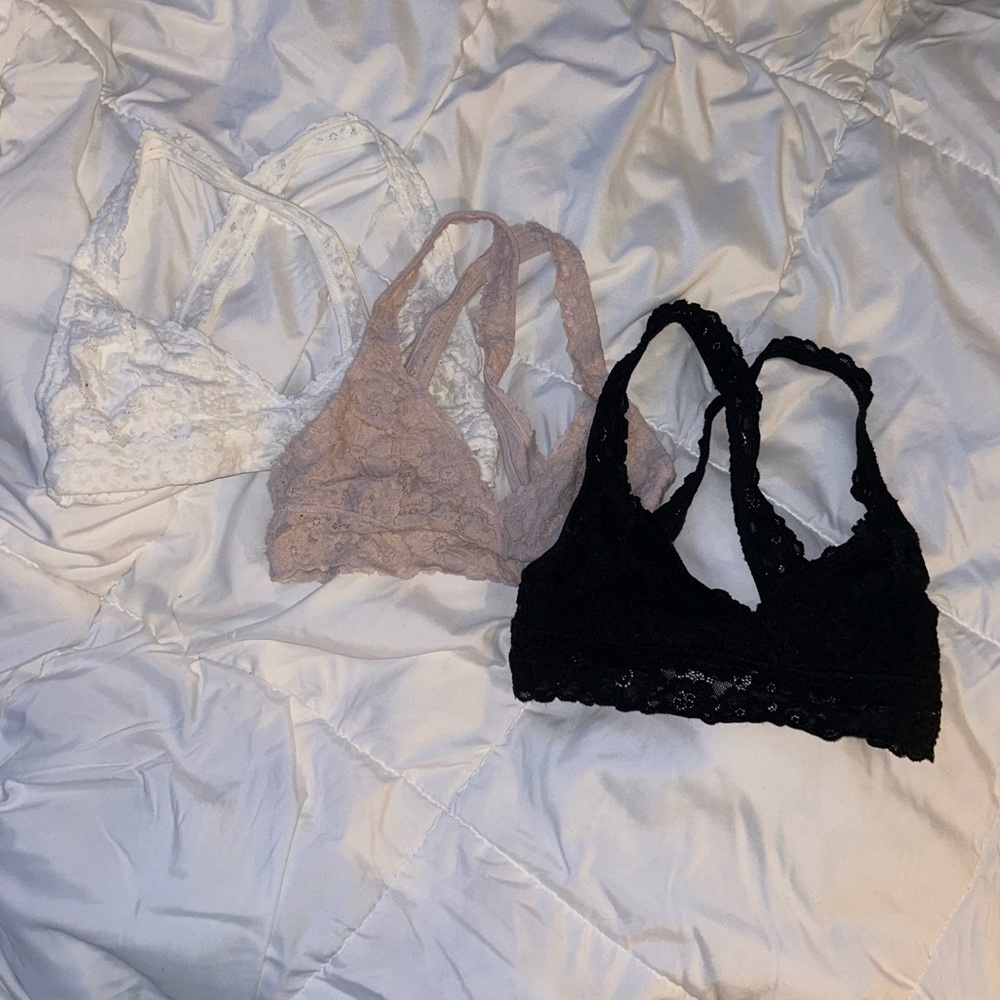 3 aerie lace bralettes